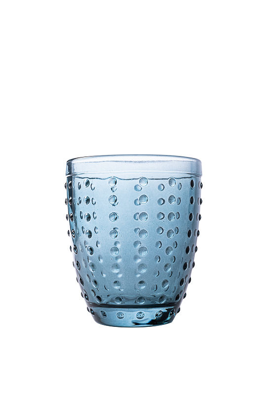 BICCHIERE VETRO ML 320 - CM 8,5X10H BLU