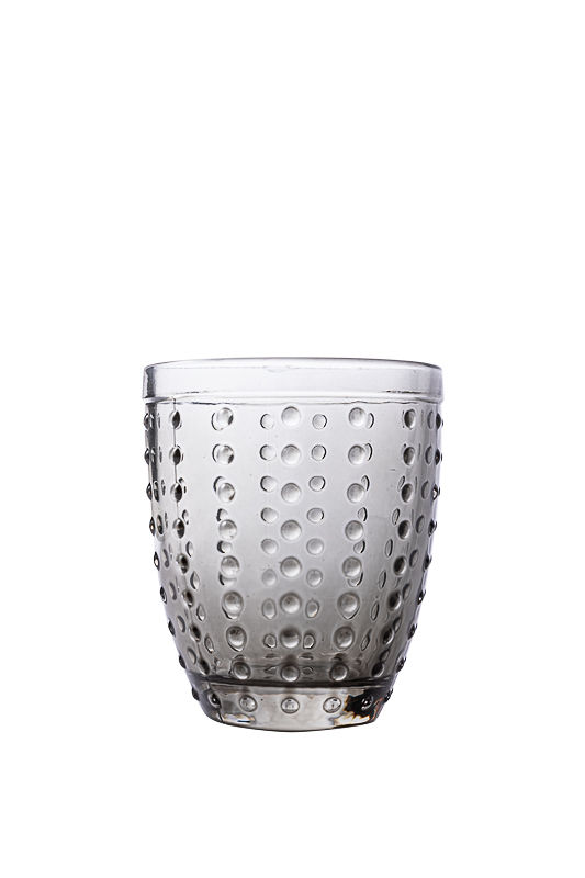 BICCHIERE VETRO ML 320 - CM 8,5X10H GRIGIO